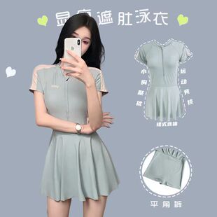 游泳装 连衣裙式 大码 学生保守显瘦运动平角裤 泳衣女高级感2026新款