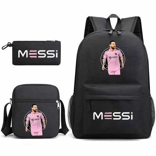 新Lionel Messi里奥·梅西周边印花书包3件套笔袋单肩包双肩背包