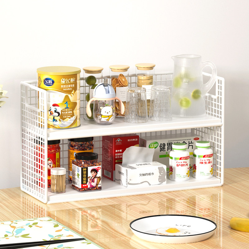 餐桌置物架桌面多层落地零食储物架家用多功能收纳架分层收纳架子
