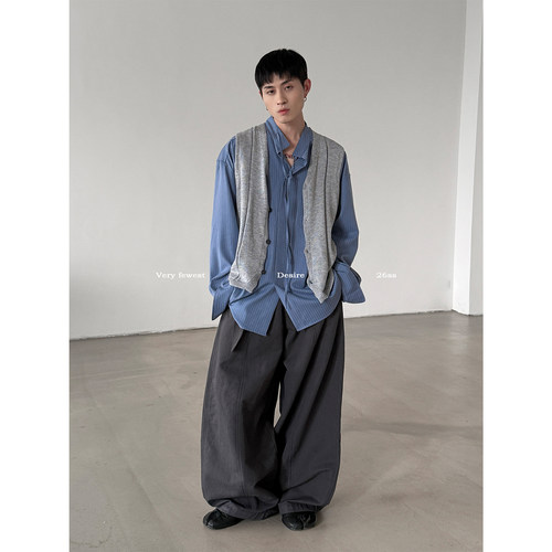 早春百搭叠穿坎肩毛衣背心中性