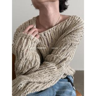 男女秋冬棉羊毛慵懒毛衣外套 时髦气质镂空宽松针织衫 VERY FEWEST