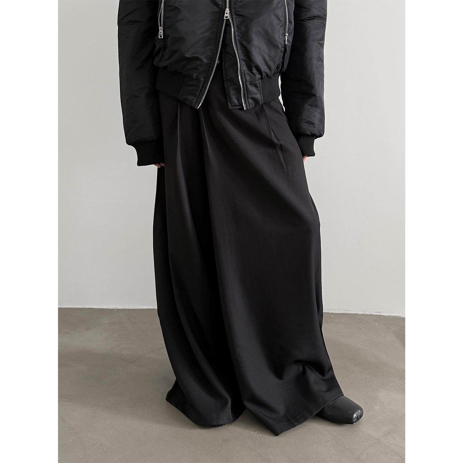 VERY FEWEST 日系复古斜门襟超阔腿西裤中性垂坠感松弛宽松裙裤,男装,休闲裤,淘宝优惠券,粉丝福利购,淘宝优惠卷