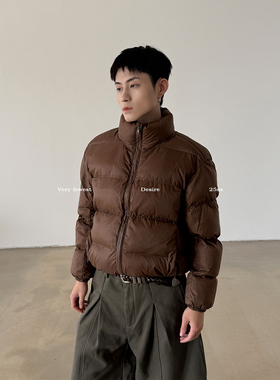 VERY FEWEST 复古咖色肯豆短款棉服外套冬季加厚面包服棉衣