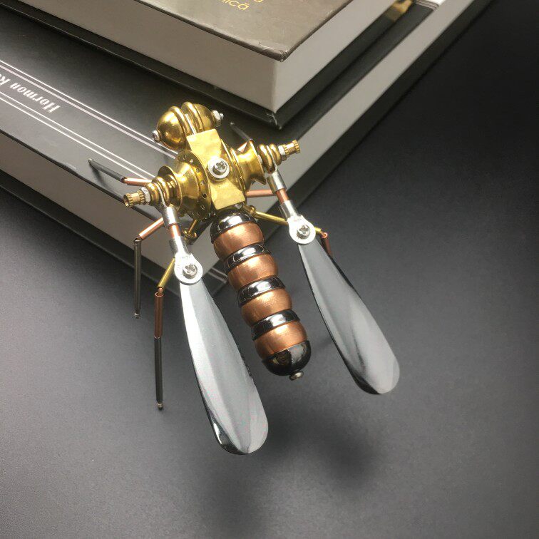 蒸汽朋克机械昆虫蚊子全金属模型纯手工工艺品创意礼品桌面摆件