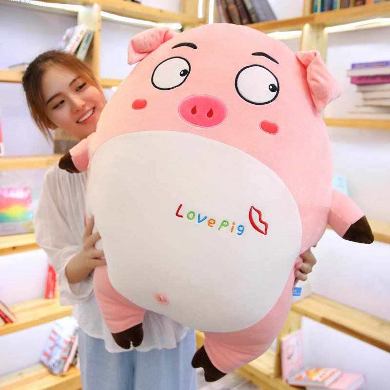 돼지 플러시 장난감 돼지 수면 베개 인형 인형 귀엽고 귀여운 한국의 재미있는 소녀 선물