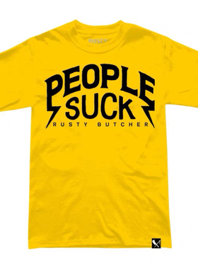 哈雷T恤RustyButcher生锈屠夫摩托复古骑行西海岸短袖suck粗口