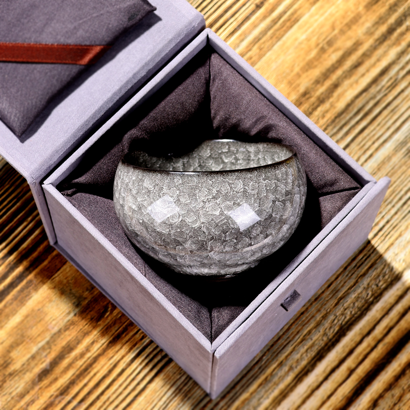 黑冰花丨主人杯单杯开片茶杯茶盏高货男士功夫陶瓷个人专用品茗杯