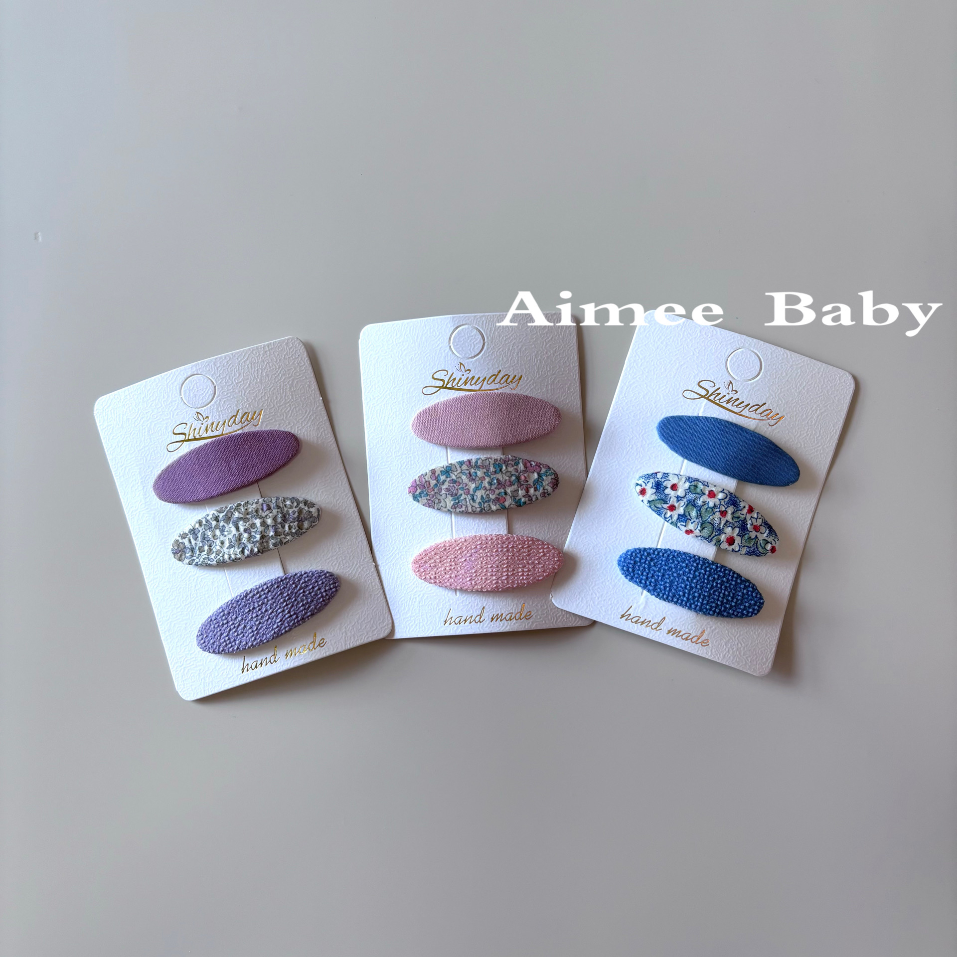 韩版布艺小碎花BB夹糖果色椭圆碎发卡少女复古气质简约儿童发夹