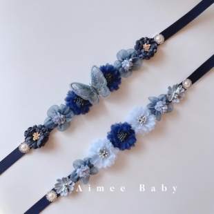 芭蕾课堂比赛发饰儿童成人 舞蹈花朵花带 手工芭蕾发带 花滑发带