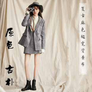 日式系侘寂风大尺寸挂墙亚麻拍照INS背景布摄影布展自拍摆拍道具