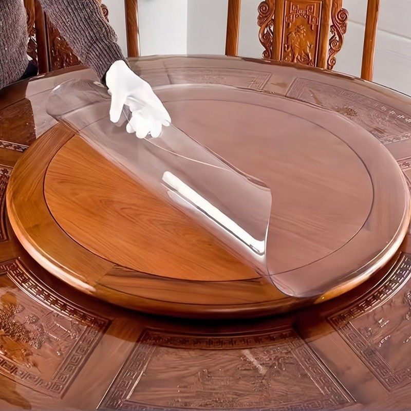 pvc圆形餐桌垫透明台布1米8双层圆桌桌布软垫隔热垫防水台胶定做*,居家布艺,桌布,淘宝优惠券,粉丝福利购,淘宝优惠卷