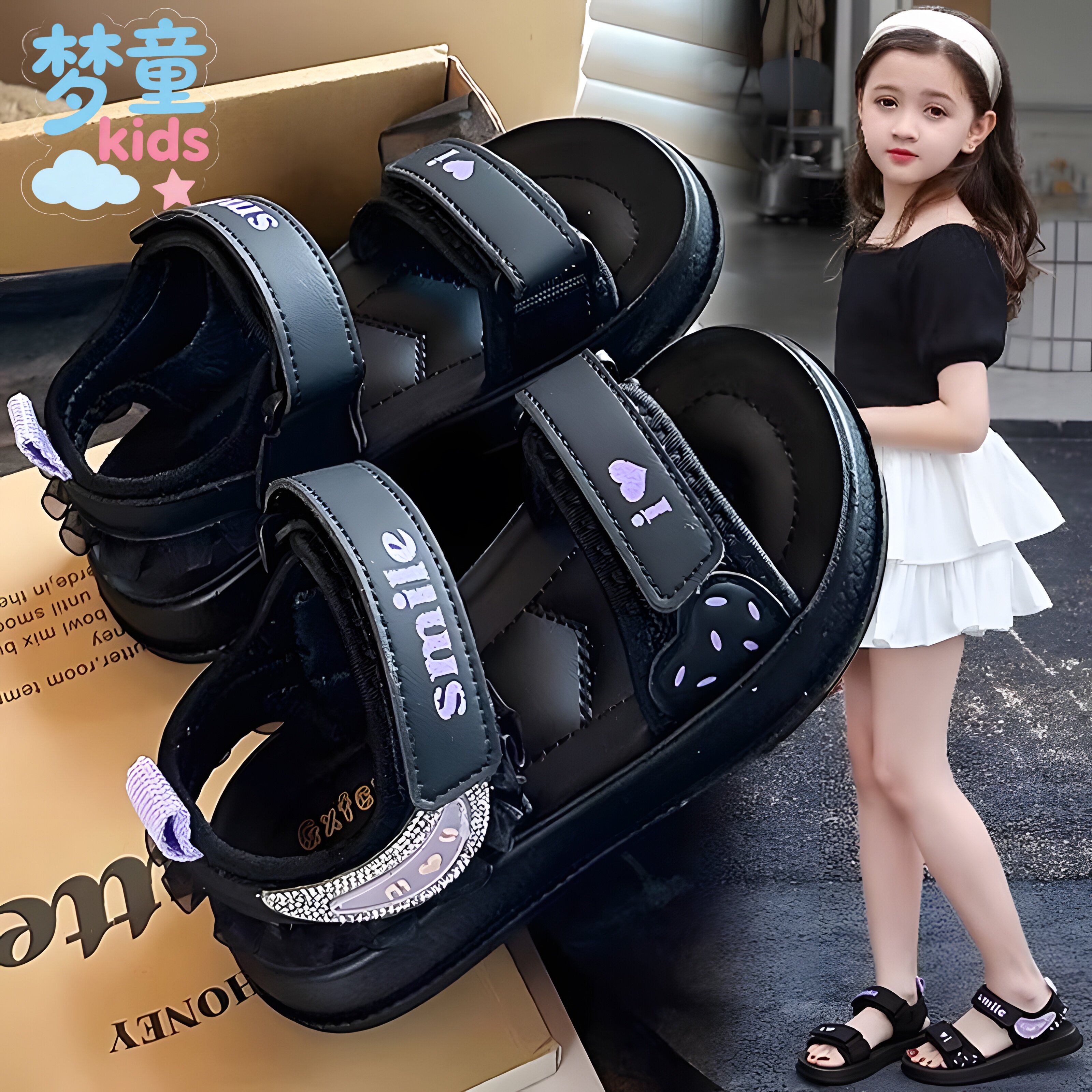 女童凉鞋2026夏季新款儿童鞋子小女孩公主鞋软底防滑沙滩鞋中大童