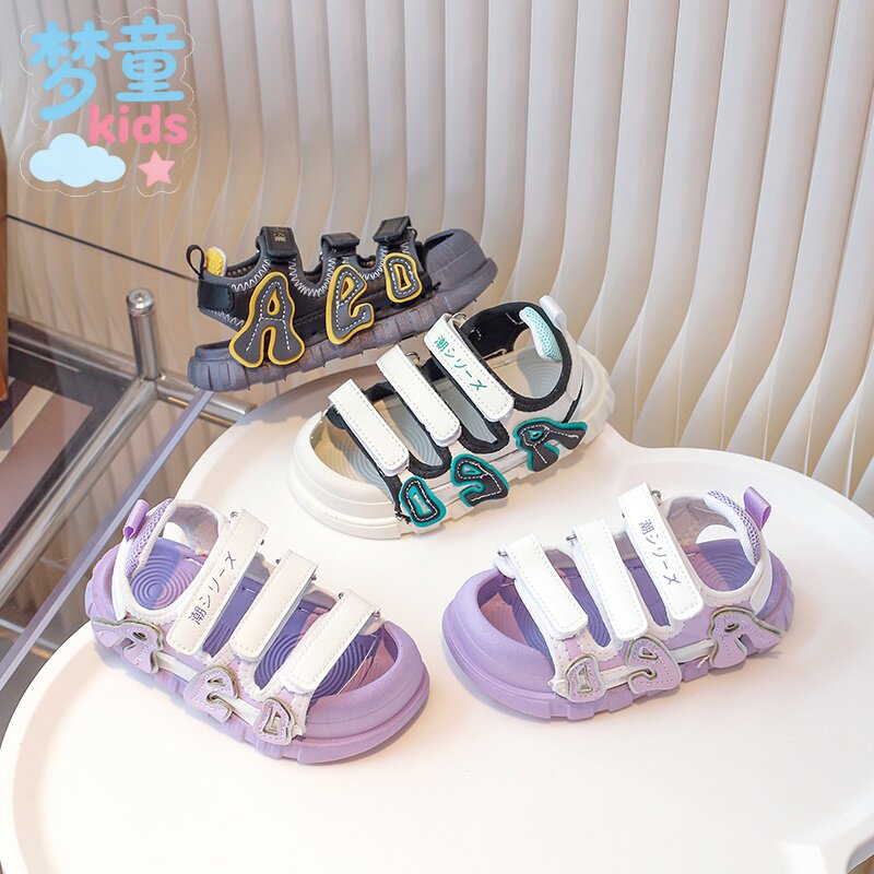 女童凉鞋夏季2026年新款儿童中大童时尚沙滩鞋女孩软底运动凉拖潮