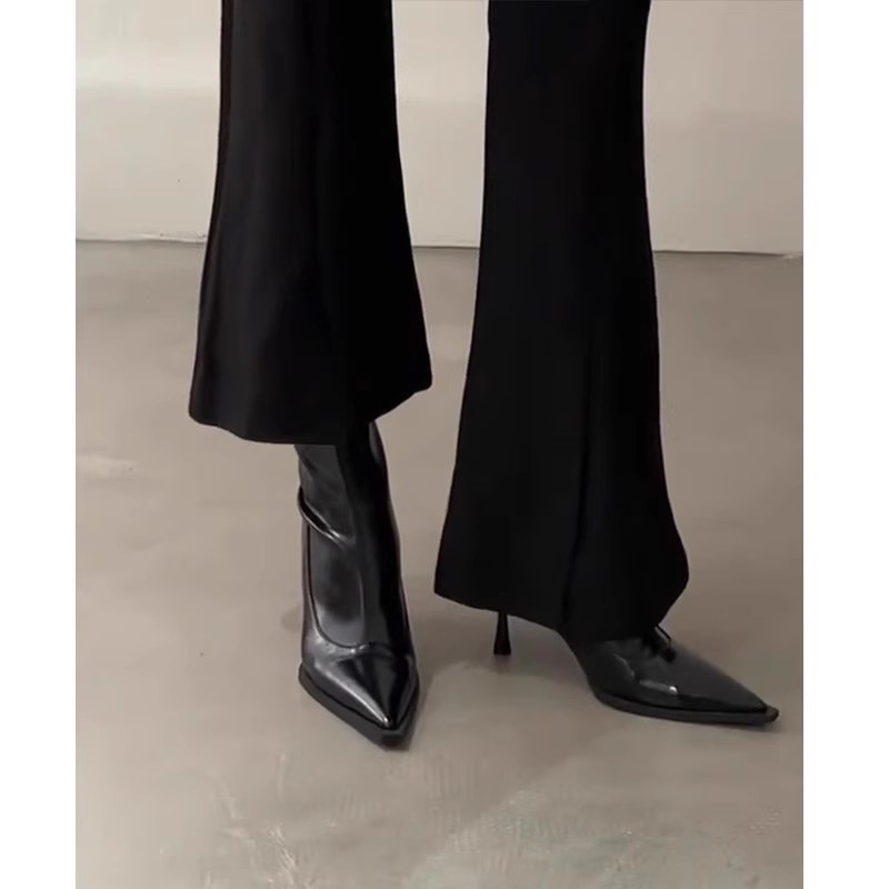 欧美高级感小众设计感秋冬单靴