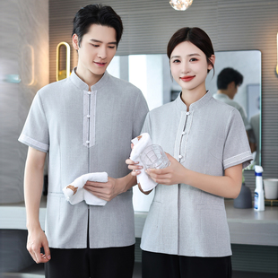 酒店客房清洁员保洁服茶楼员工制服推拿技师工作服物业宾馆清洁服