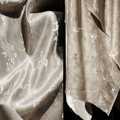 连衣裙光泽炒色提花面料中式国风