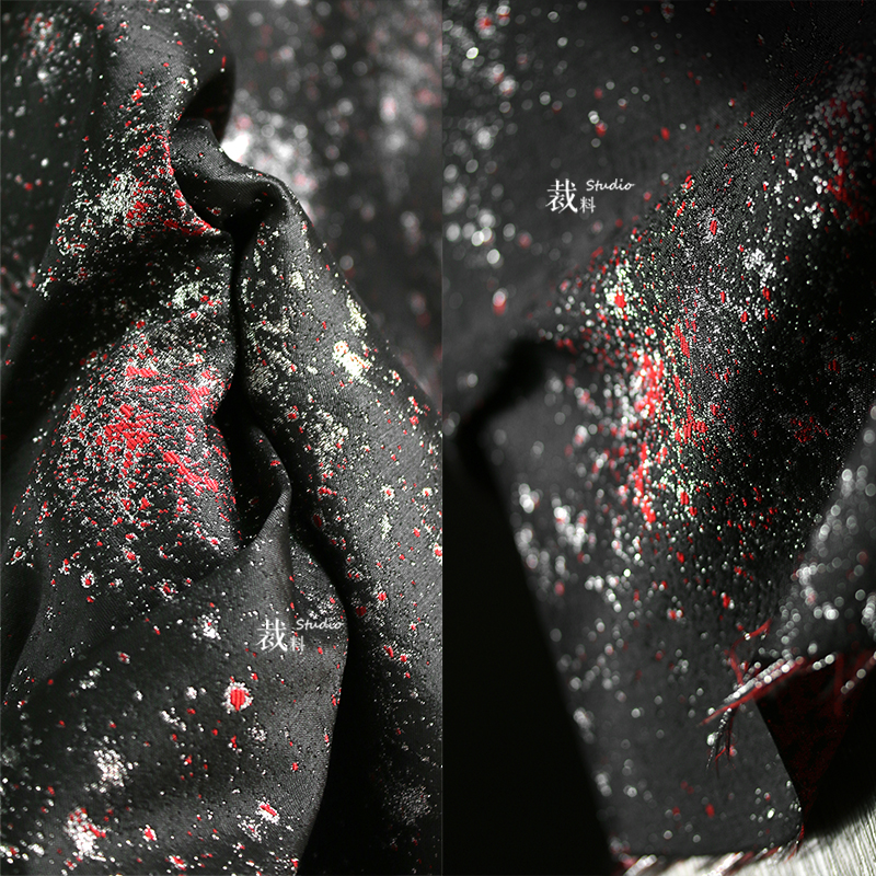 布料暮色狂奔不规则裂纹厚外套