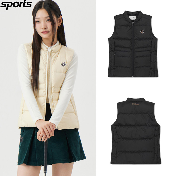 韩国代购golden bear高尔夫球服25秋冬女运动轻质保暖羽绒马甲