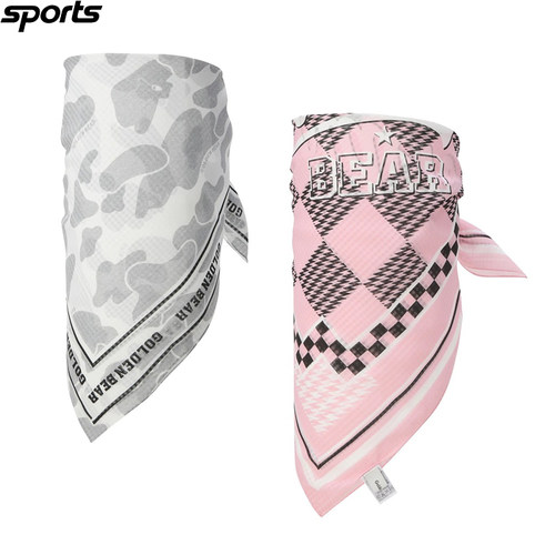 韩国代购golden bear高尔夫配饰26春夏女图案透气舒适正方形围巾