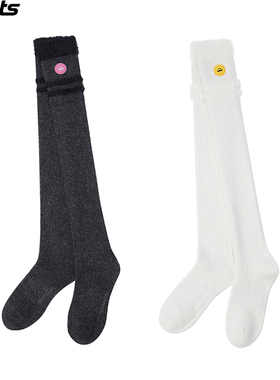 韩国代购CRAIG KARL高尔夫穿搭25年冬可爱笑脸舒适户外中筒女球袜