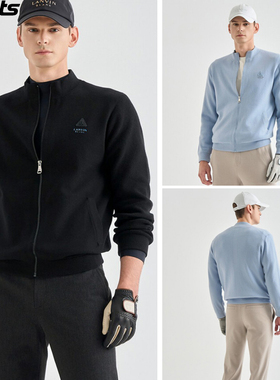 韩国代购lanvin blanc高尔夫球服25秋男柔软保暖运动立领拉链外套