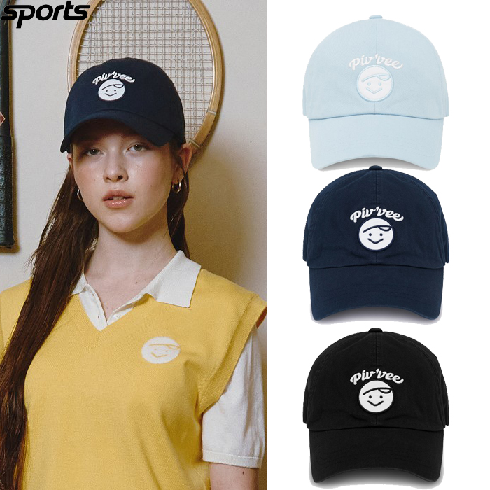 韩国代购Pivvee高尔夫配饰25春夏女子GOLF标志简约百搭防晒遮阳帽