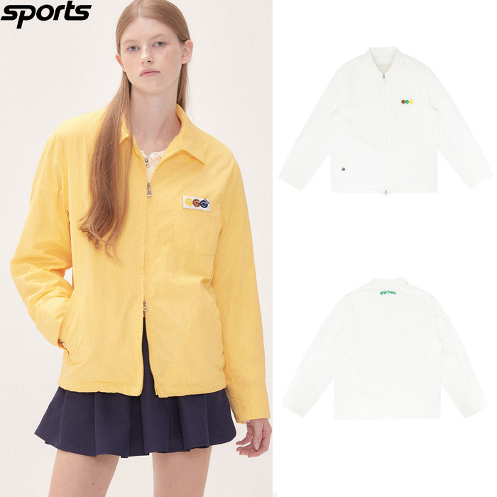 韩国代购Pivvee高尔夫球服24秋冬女子GOLF标志纯色翻领风衣夹克服