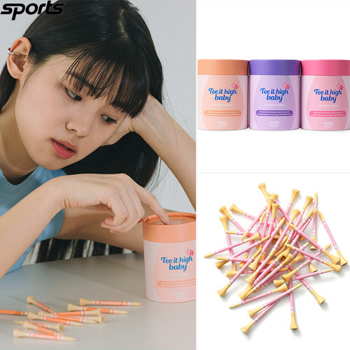 韩国代购DIMPLE GOLF高尔夫球配饰固定球T球钉套装 长度8CM 60PC