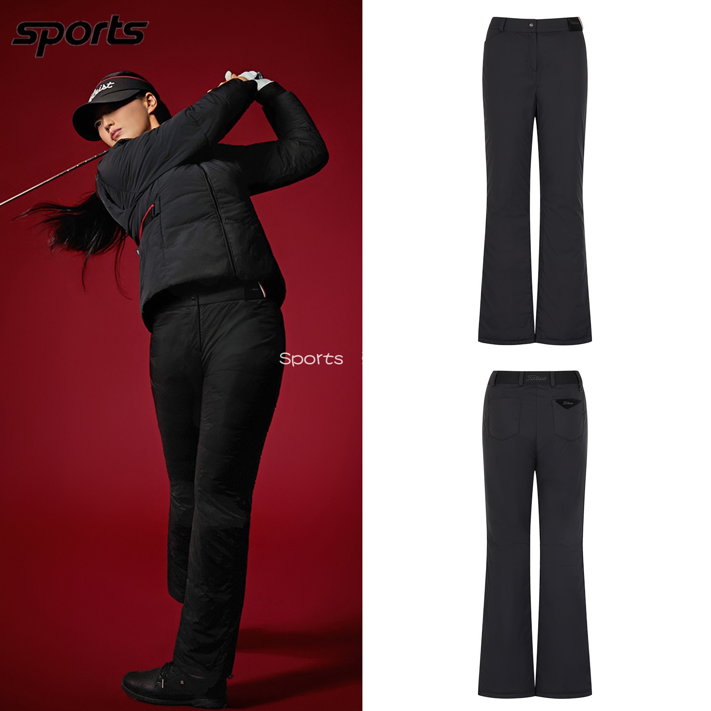 韩国代购titleist高尔夫穿搭26秋冬防风保暖抗寒户外羽绒裤长裤女