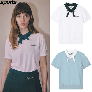 韩国代购 T恤女 bogeyboys高尔夫穿搭25年夏吸湿速干运动POLO衫 短袖