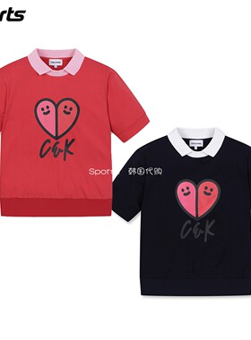 特价韩国代购CRAIG KARL高尔夫春夏ins撞色涂鸦运动户外短袖T恤女