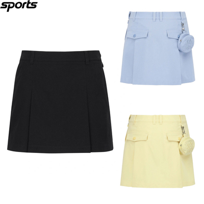 韩国代购st andrews高尔夫球裙26春夏女纯色宽褶A字防走光短裙