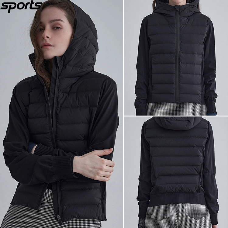 韩国代购LeNIC高尔夫穿搭25年轻量连帽简约保暖运动户外羽绒服女