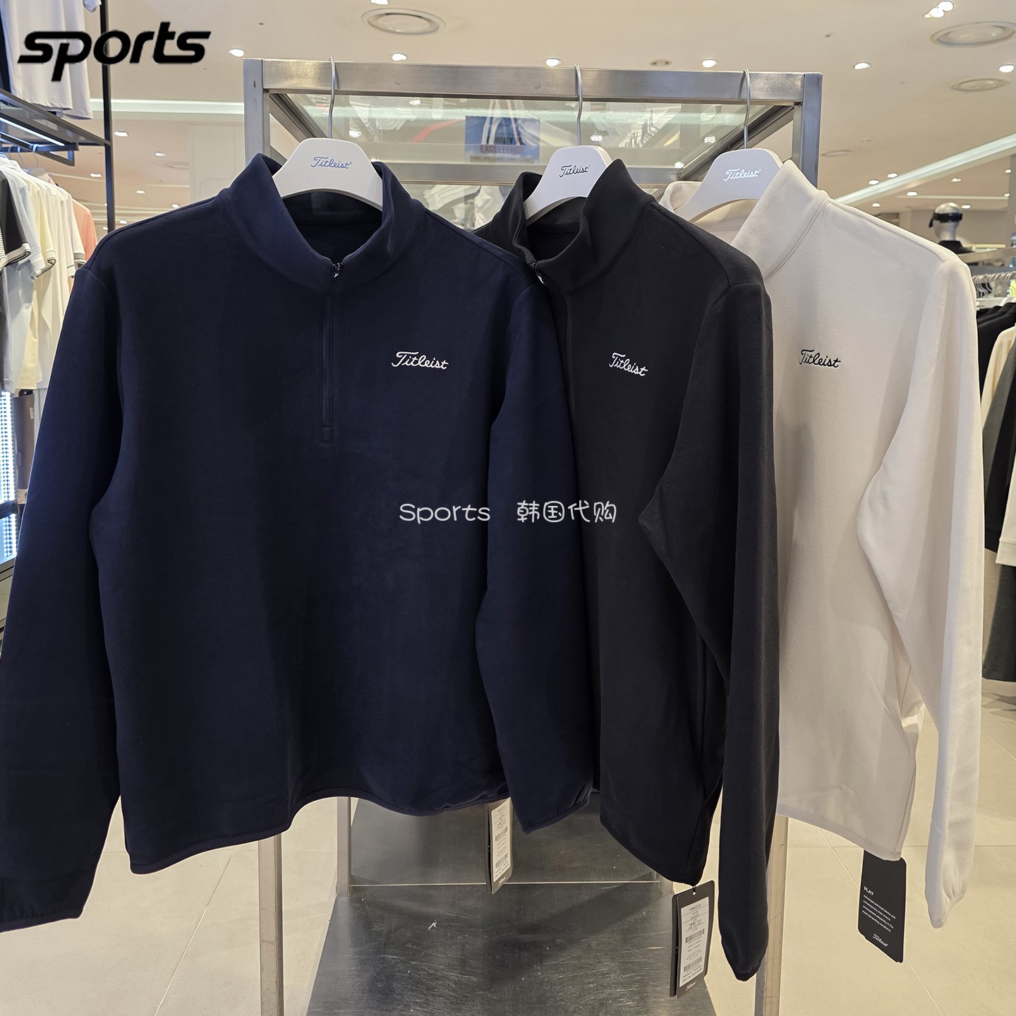 韩国代购titleist高尔夫26年初秋半开拉链立领宽松运动户外卫衣男