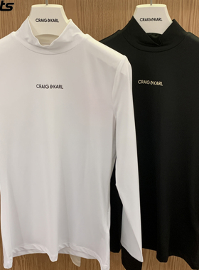 韩国代购CRAIG KARL高尔夫26年春夏高领修身撞色袖运动长袖T恤女