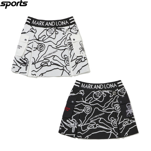 韩国代购mark&lona高尔夫球裙26春夏女图案防走光针织半身短裙