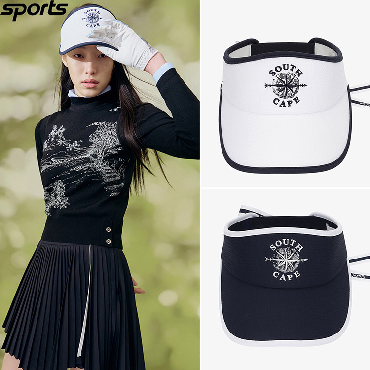 韩国代购southcape高尔夫26春少女风丝带运动户外调节空顶女球帽