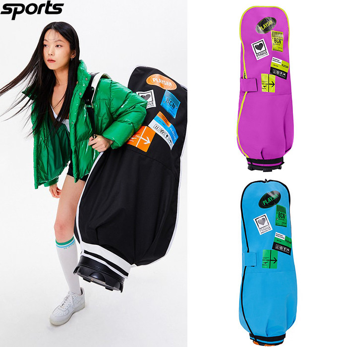 韩国代购PLAYSAM高尔夫配饰24年新款便携折叠航空包球杆包防尘罩