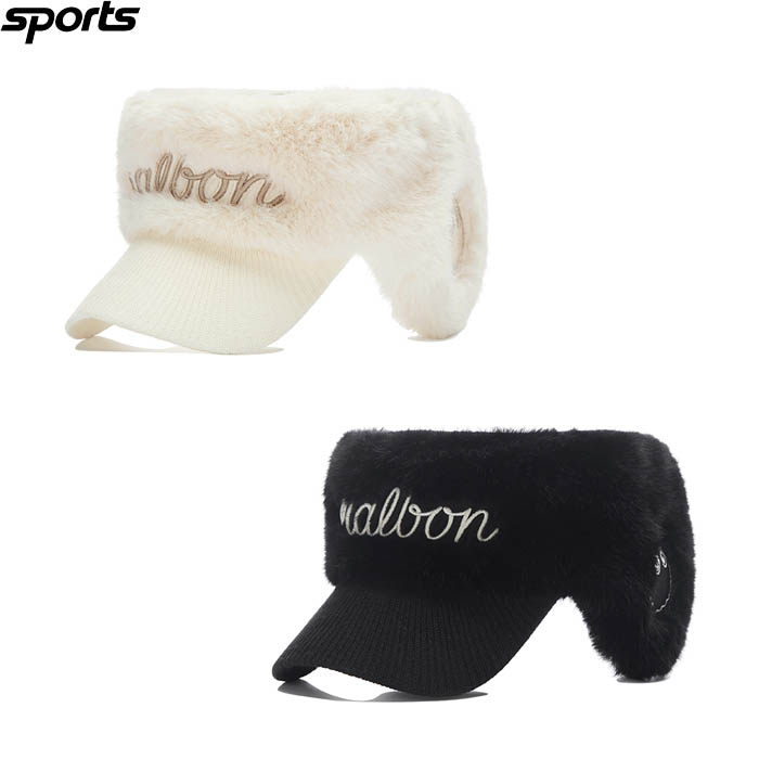 折扣款韩国代购malbon高尔夫球配饰女标志运动耳罩保暖无顶遮阳帽
