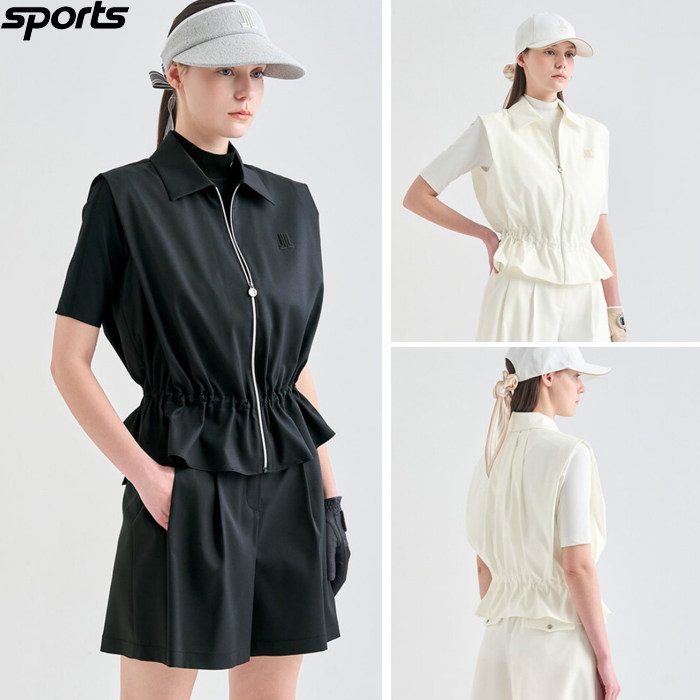 韩国代购lanvin blanc高尔夫球服26春夏女防水透气抽绳束腰马甲