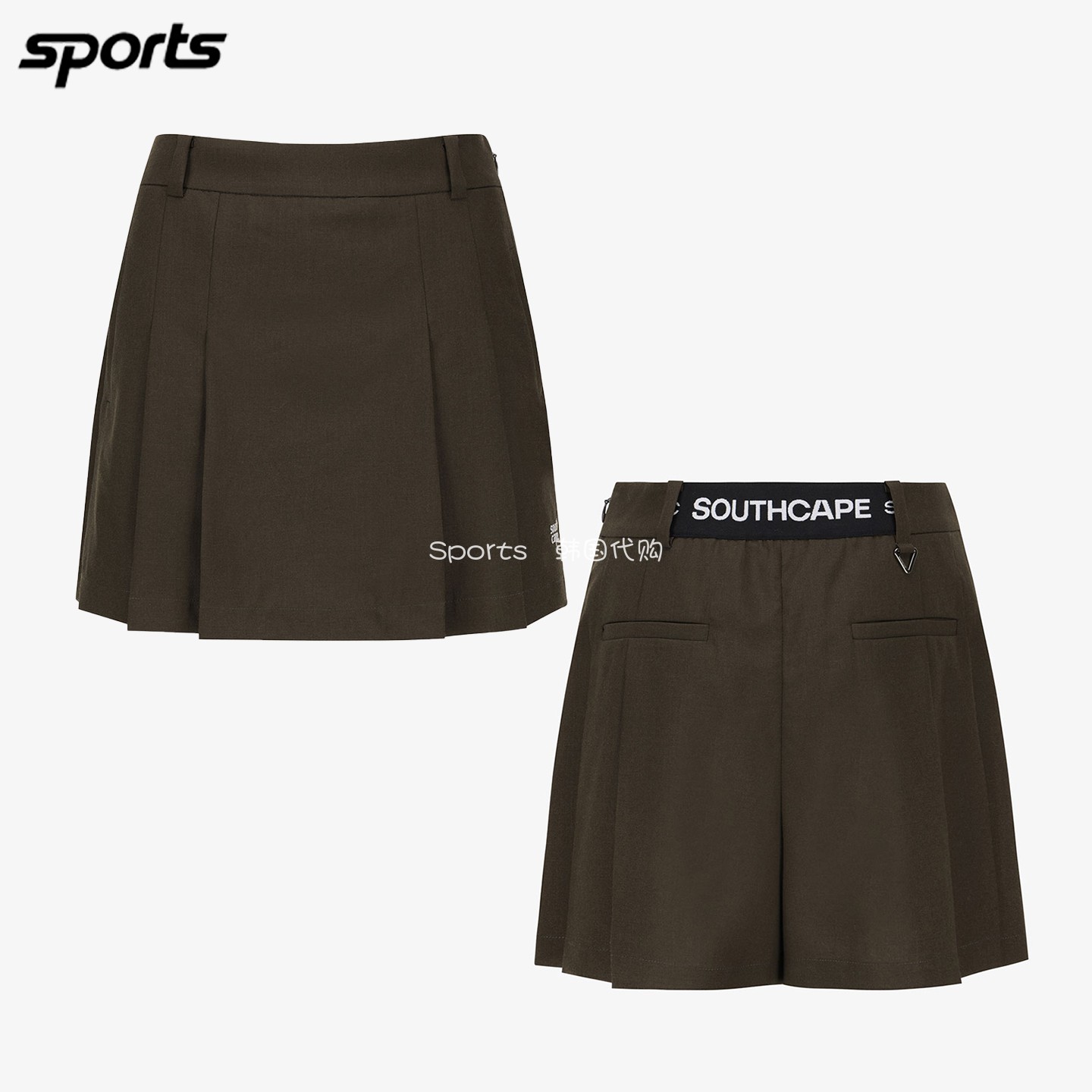 韩国代购southcape高尔夫26初秋简约双层褶边运动户外裙裤短裤女