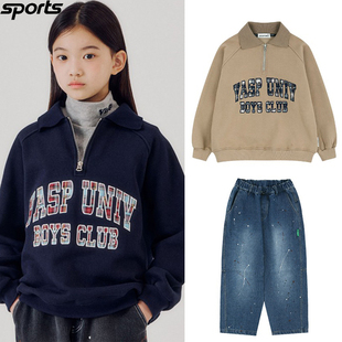 套装 SEPTEMBER高尔夫25冬半开领卫衣运动儿童牛仔裤 VIA 韩国代购