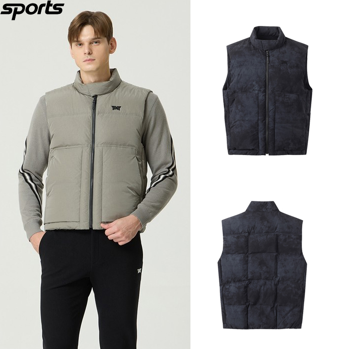 韩国代购PXG高尔夫球服25秋冬男轻质保暖立领休闲运动羽绒背心