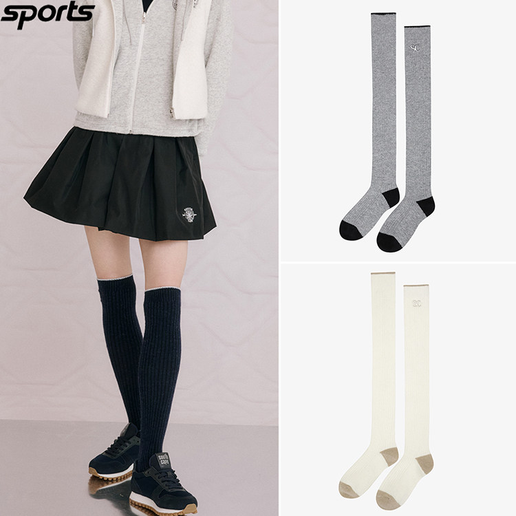 韩国代购southcape高尔夫25秋冬弹力舒适撞色透气户外中筒女球袜
