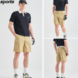 26春夏男图案轻防水宽松半身短裤 blanc高尔夫球裤 lanvin 韩国代购