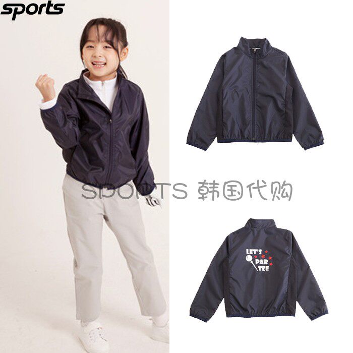 韩国代购AHNSGOLF儿童高尔夫球服22新款男女童装立领短款夹克服
