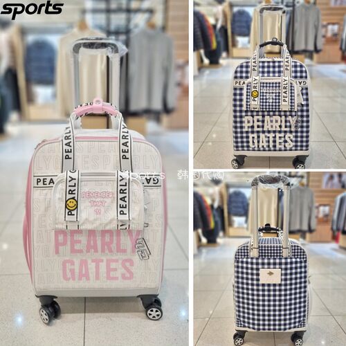 韩国代购pearly gates高尔夫配饰26春夏女图案滑轮行李箱波士顿包
