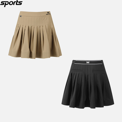 韩国代购PXG尔夫球裙26春夏女纯色百褶喇叭防走光运动休闲短裙