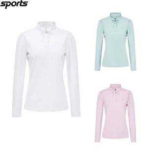 韩国代购st andrews高尔夫球服26春夏女纯色立领修身运动长袖T恤
