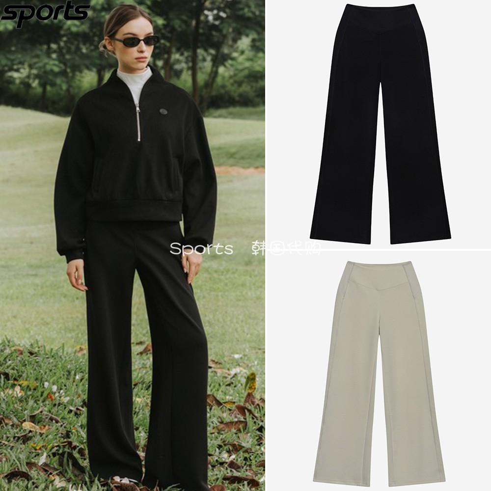 韩国代购ober golf高尔夫26秋冬户外松紧腰宽松阔腿裤运动长裤女